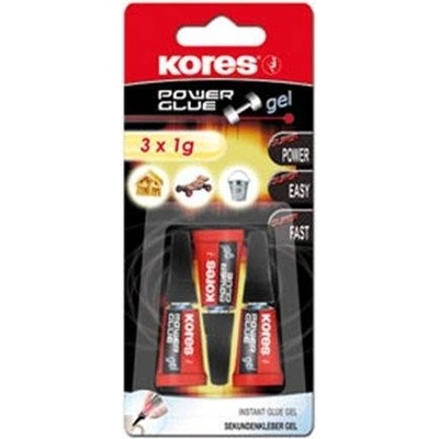 Kores Power Glue Gel, 3 x 1 g