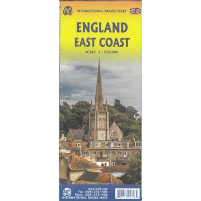 mapa England East Coast 1:250 000
