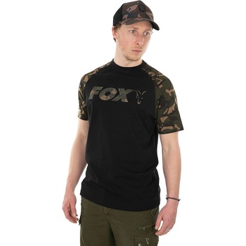 Fox Tričko Raglan T Shirt Black Camo