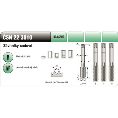 BUČOVICE TOOLS Závitník 3010 M2 SADA NO 110 020
