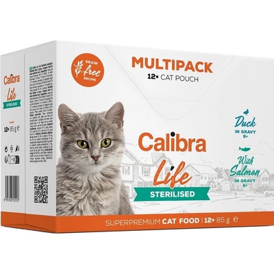 Calibra Life Sterilised Adult Duck Salmon gravy 12 x 85 g