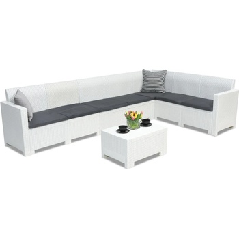 BICA Техноратанов ъглов диван в комплекта Nebraska Corner Max 7 бяла Bica (BC9075-290195BL)