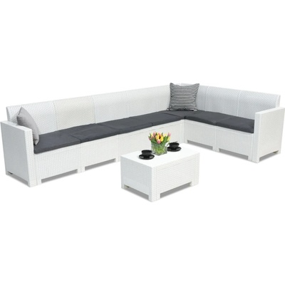 BICA Техноратанов ъглов диван в комплекта Nebraska Corner Max 7 бяла Bica (BC9075-290195BL)