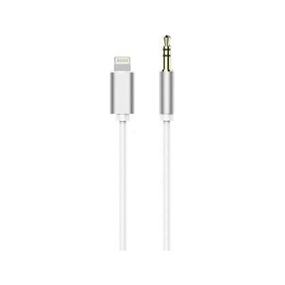 AUX kabel pro iPhone Lightning - 3,5mm jack, stříbrný