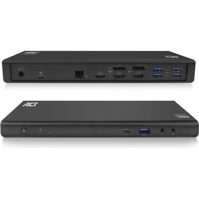 ACT AC7048 универсална USB-C докинг станция 4K за 2 или 3 HDMI/DisplayPort монитора (DisplayLink) (AC7048)