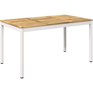 vidaXL Маса за вечеря в градината Бяло 141 x 80, 5 x 75 см (901765)