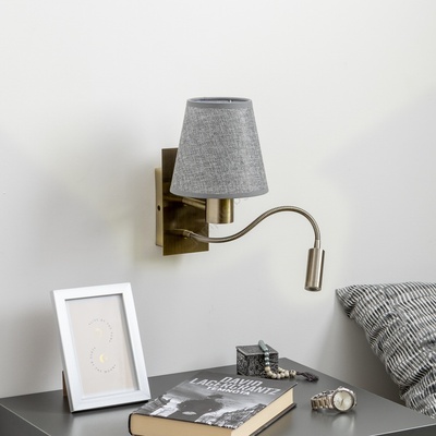 Brilagi - LED Аплик NUBILA 1xE27/25W/230V + LED/3W месинг/сив (BG1557B)