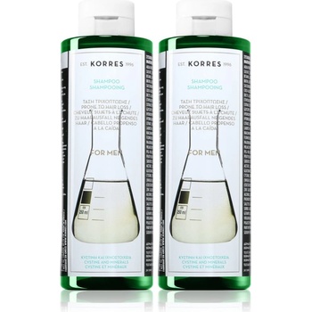 KORRES Cystine & Minerals шампоан против косопад изгодна опаковка за мъже