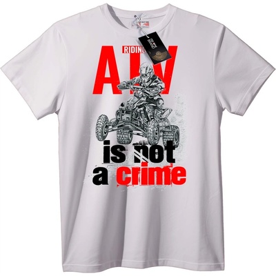 NOONEBRAND Тениска АТВ Каране не е Престъпление - 2XL, White