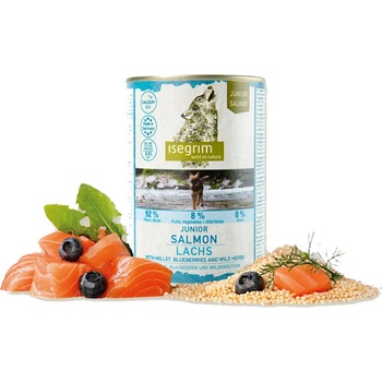 Isegrim dog Junior Salmon with Millet Blueberries & Wild Herbs 6 x 0,8 kg
