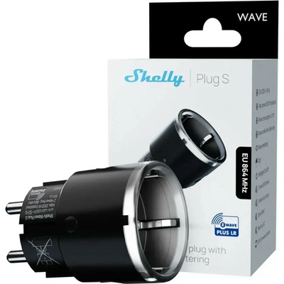 Shelly Wave Plug S LR Čierna inteligentná zásuvka s meraním spotreby (Z-Wave Long Range) SHELLY-WAVE-PLUG-S-LR-BLACK-1963