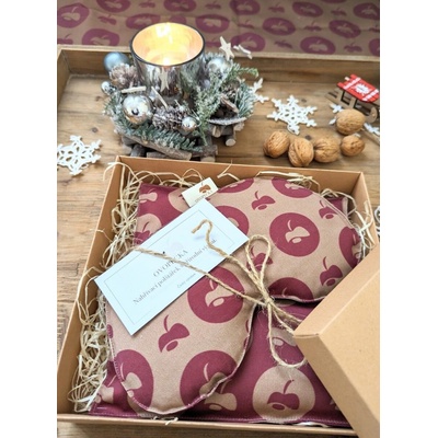 Ovopecka nahřívací polštářek s třešňovými peckami Vánoční šedá 20x20 cm