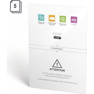 Защитно фолио на лист No brand, Hydrogel, 5pcs, For plotter, TPU, Clear, 145um, 120x180mm - 52736 (DE-52736)