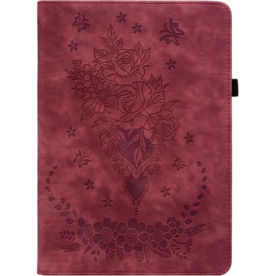 Vsetkonamobil 110349 ART FLOWERS Zaklápacie puzdro pre Huawei MediaPad M5 Lite 10" červené
