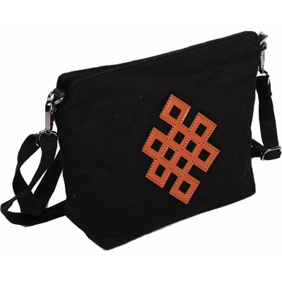 Tibetská kabelka crossbody Tharpa čierna