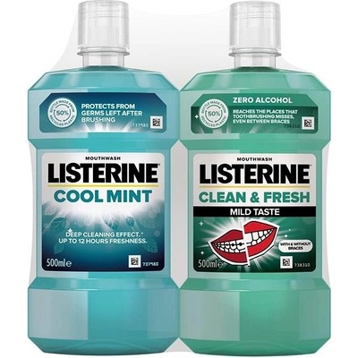 Listerine CoolMint 500 ml + Clean & Fresh 500 ml