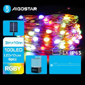 Aigostar - LED соларна гирлянда 100xLED/8 режима 12m IP65 многоцветна (AI0422)