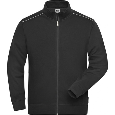 James & Nicholson mikina JN 894 Solid na zip, pánská COT02089400200 black