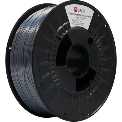 C-Tech Premium Line Silk PLA, čedičová šedá, RAL7012, 1,75mm, 1kg