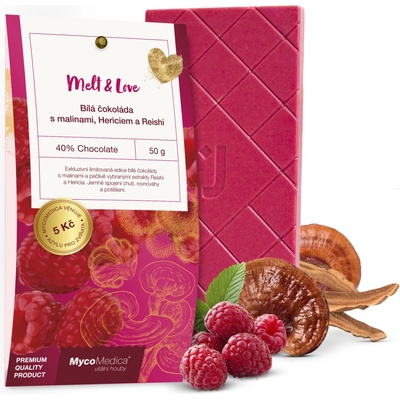MycoMedica Bílá s malinami Hericiem a Reishi 50 g