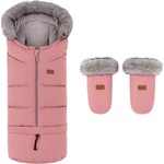 Petite&Mars Комплект зимен чувал Arctic 4в1 + ръкавици за количка Fjora Old Rose (VP-F197761)