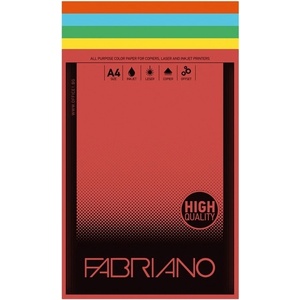 Fabriano Копирен картон Fabriano (3800052725923), A4, 160 g/m2, 5 цвята, 50 листа