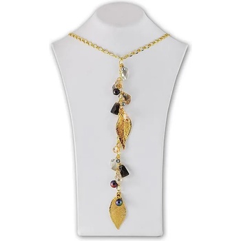 Image 1 of Dannyra Колие с листенца от италианско злато, кварц и Swarovski камъни Dannyra Jewels