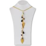 Dannyra Колие с листенца от италианско злато, кварц и Swarovski камъни Dannyra Jewels