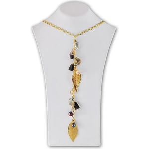 Dannyra Колие с листенца от италианско злато, кварц и Swarovski камъни Dannyra Jewels