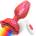 SuperLove Horny Rose Light-Up Vibrating Butt Plug with Remote Red