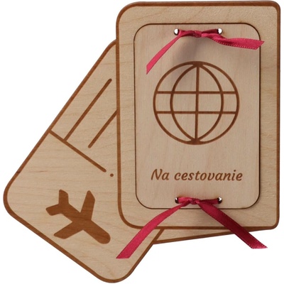 ČistéDrevo Drevená kapsa na peniaze - Na cestovanie