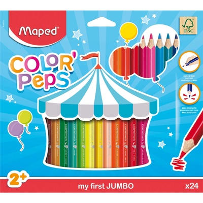 Maped Color Peps Jumbo farebné ceruzky 24ks mix farieb