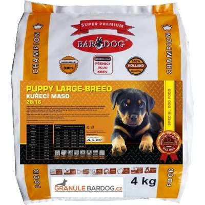 Bardog Super premiové Puppy Large Breed 28/16 4 kg