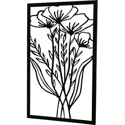 Gilde Nástěnný obdélníkový reliéf Mohnblumen, 50 cm