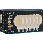 Mexen Vintis 6x LED филаментна крушка E27, G125, 8W, Топла - 2200K, 750 lm, кехлибар (L158-E27-0822-50x06)