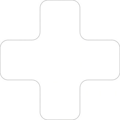 Samolepicí značení umístění palet WT-5210, tvar ''X'' – polyester, bílá, 150×150×50 mm, balení 25 ks