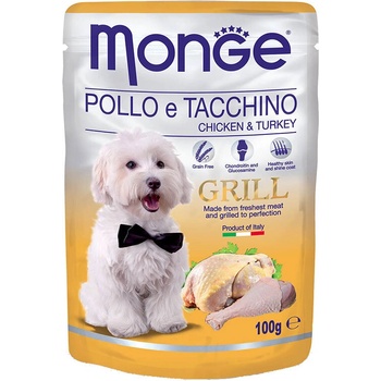 Image 1 of Monge GRILL Chunkies with Chicken and Turkey пауч за куче хапки на грил с пиле и пуйка 100gr