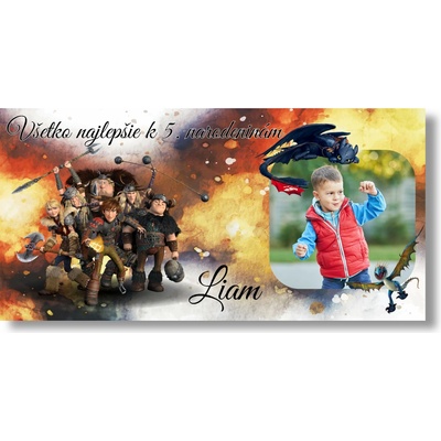Personal Narodeninový banner s fotkou - Ako vycvičiť draka Rozmer banner: 130 x 65 cm