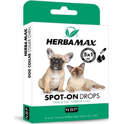 Herba Max Spot-on Dog & Cat repelentné kvapky 5 x1 ml