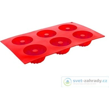 Banquet silikon forma na mini bábovičky 6ks 29,5x17,5x3,5cm Culinaria red