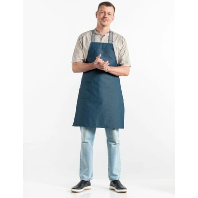 Chaud Devant Kuchářská zástěra s náprsenkou Bohemian Blue Blue