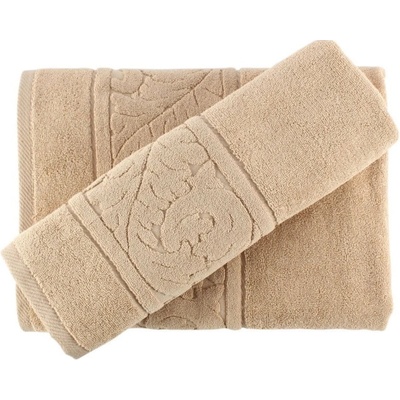 Foutastic Sultan ručníky a osušky v sadě béžová více rozměrů 2 ks
