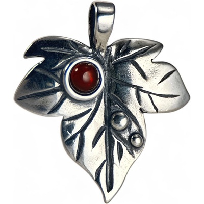 Drakkaria LIST BŘEČŤAN stříbrný přívěsek s hesonitem P39618