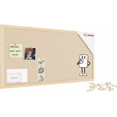 ALLboads Textilní tabule 80 × 40 cm, camel, v lakovaném dřevěném rámu, TFCAMEL84C