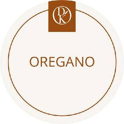 Davídkovo koření Etiketa Oregano béžová průměr 4,5 cm 1 ks