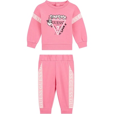 Guess Спортен екип от блуза и спортен панталон в розово за бебе момиче Guess