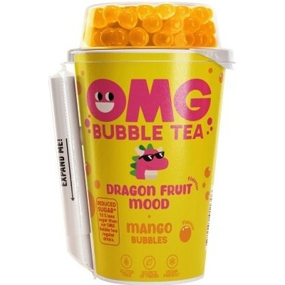OMG Bubble tea Nealkoholický nápoj s příchutí dračího ovoce s mangovými kuličkami 265 ml