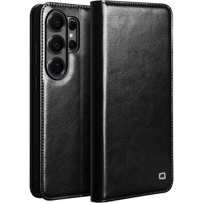Qialino Кожен Калъф за Samsung S26 Ultra, Qialino Book Case, Черен (5966011992141)