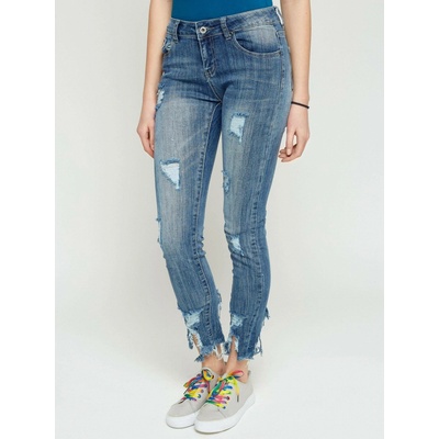 Jack Berry Jeans with tears and decorative zipper blue