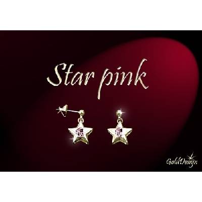 Gold Design star pink zlacené GD701